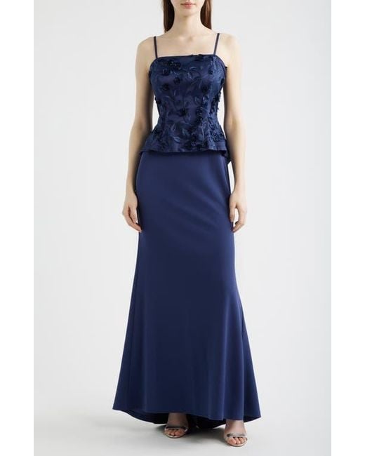 eliza j embroidered lace dress Eliza J Embroidered Lace Overlay Cocktail Dress In Slate