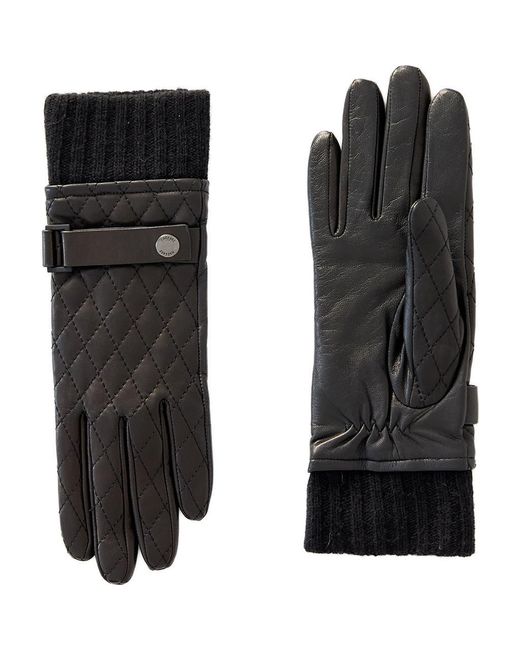 Mackage Black Fia Etip Quilted Leather Gloves