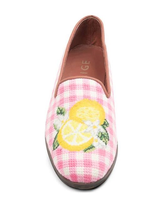PAIGE Pink Needlepoint Loafer