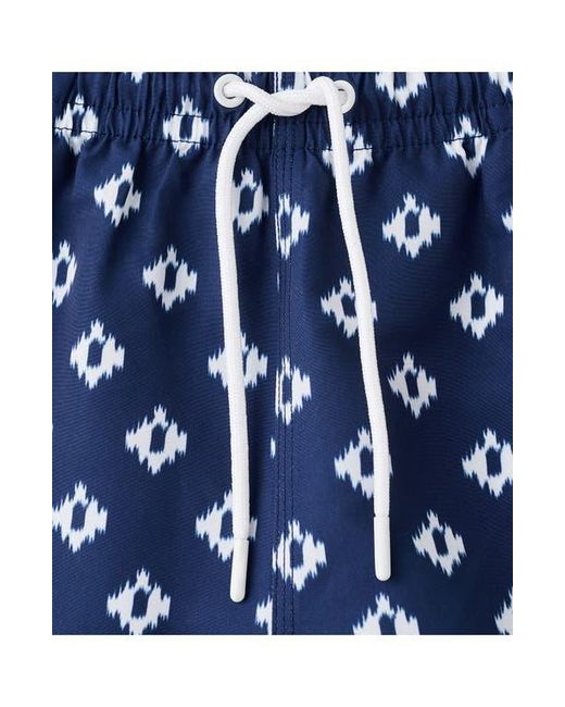 Mango Blue Print Swim Trunks for men