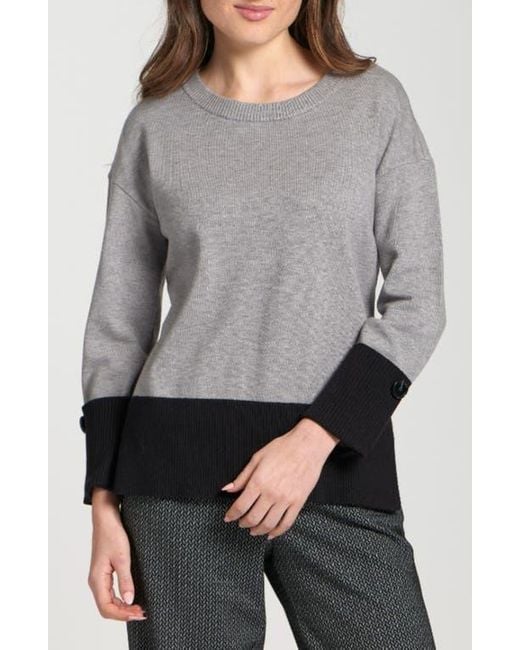 Apny Gray Colorblock Sweater