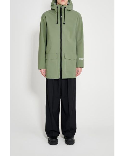 Stutterheim Green Stockholm Patch Matte Raincoat