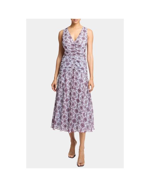 Santorelli Purple Eden Midi Georgette Dress