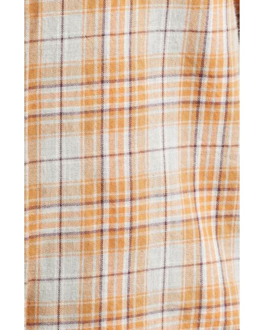 James Campbell Natural Vulcan Trim Fit Plaid Cotton Button-Up Shirt for men