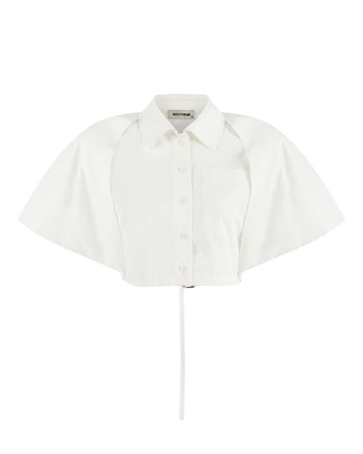Nocturne White Shirt With Back Knot Design