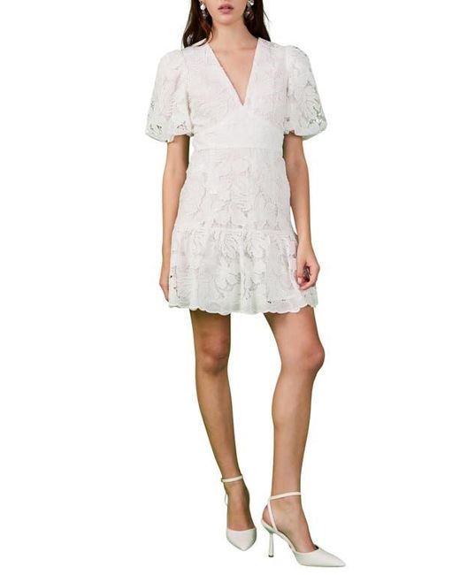 endless rose white lace dress Endless Rose Mixed Lace Satin Maxi Dress