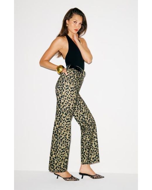 Reformation Green Cary High Waist Slouchy Straight Leg Jeans