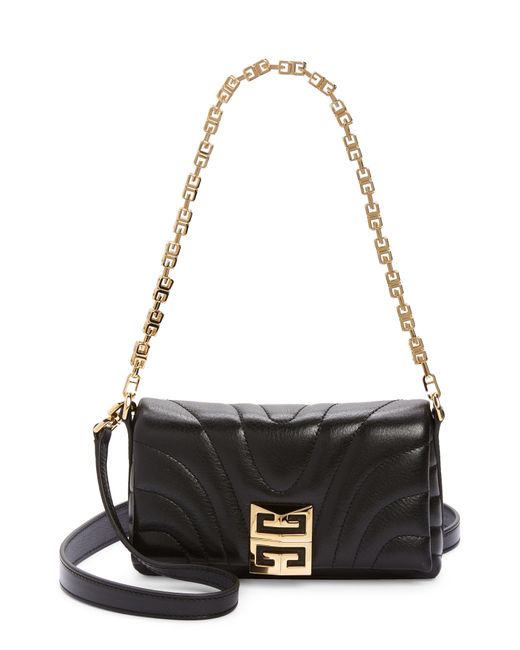 Givenchy Micro 4g Soft Quilted Metallic Leather Crossbody Bag in Black Lyst