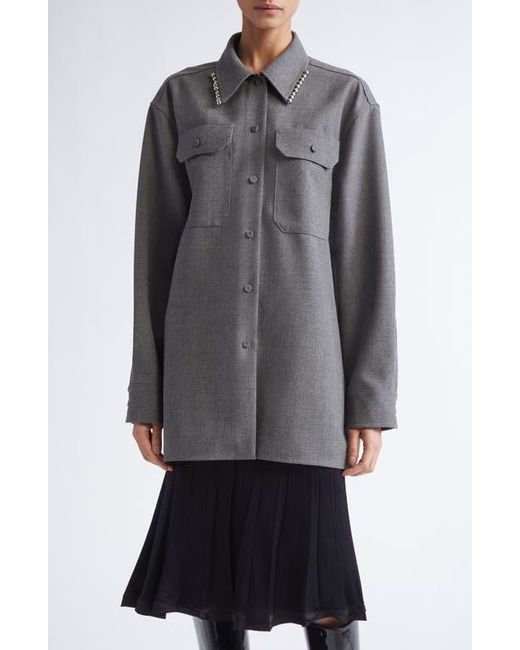Jil Sander Gray Relaxed Fit Utility Wool Canvas Button-Up Shirt