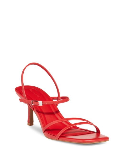 Open Edit Red Rania Square Toe Sandal
