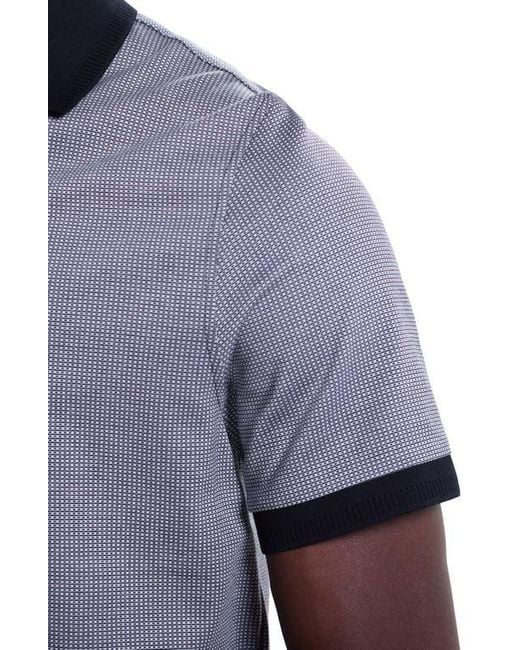 Bugatchi Gray Quarter Zip Polo for men