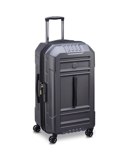 Delsey Paris Gray Rempart Checked Hardside Expandable Luggage Trunk With Spinner Wheels