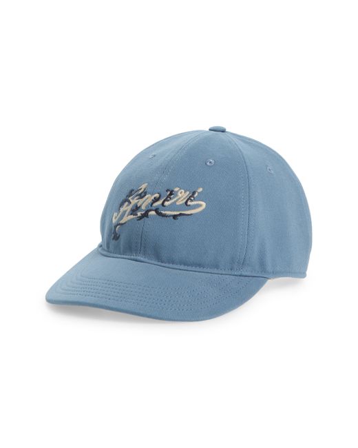 Amiri Blue Baroque Logo Dad Cotton Adjustable Baseball Cap for men