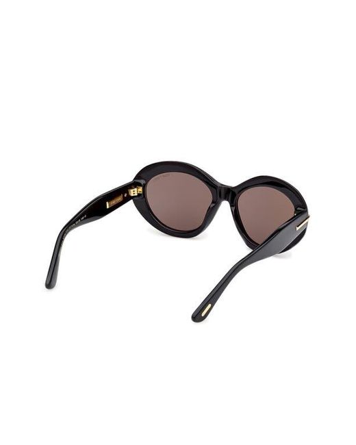 Tom Ford Brown 55Mm Oval Sunglasses