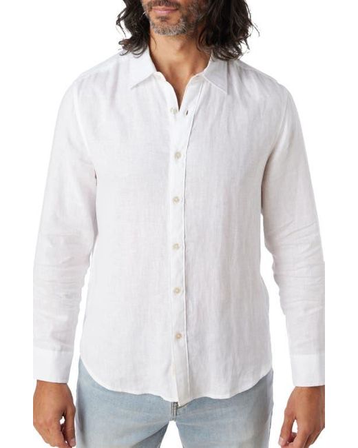 Fair Harbor White Island Linen Blend Button-Up Shirt for men