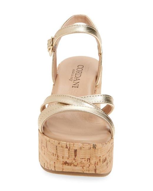 Cordani Natural Jaiden Ankle Strap Platform Wedge Sandal