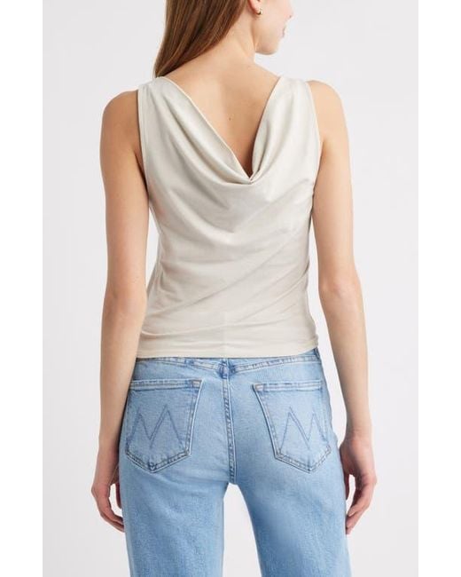 Open Edit Blue Drape Back Sleeveless Top