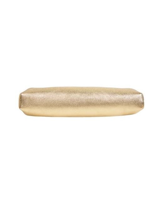 Jimmy Choo Natural Skylar Metallic Leather Clutch