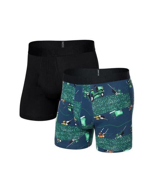 Saxx Underwear Co. Green Assorted 2-Pack Droptemp Cooling Cotton Boxer Briefs for men