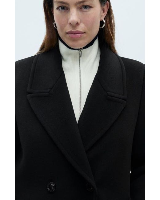 Mango Black Lapels Double Breasted Coat