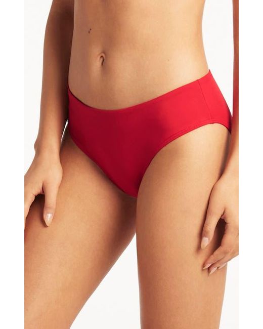 Sea Level Red Mid Bikini Bottoms