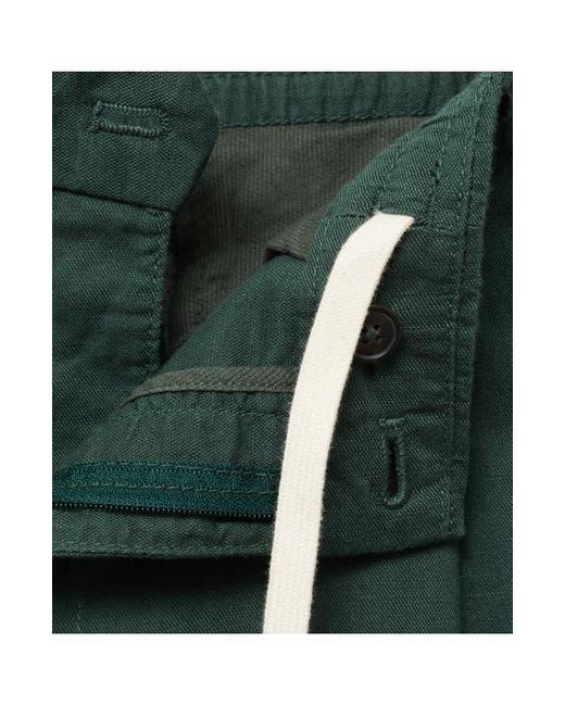 Mango Green Slim Fit Linen & Cotton Drawstring Pants for men