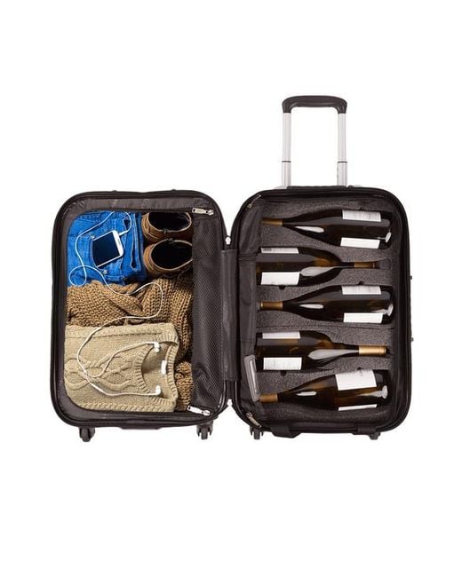 VinGardeValise Black Piccolo 5-Bottle Wine & Spirits Suitcase