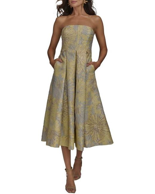 donna karan women's strapless fit & flare midi dress Donna Karan Weekend Women's Strapless Midi Dress - Watercolor Stripe Print