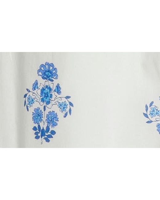 Sugarlips White Yila Floral Beth Tiered Cotton Midi Dress