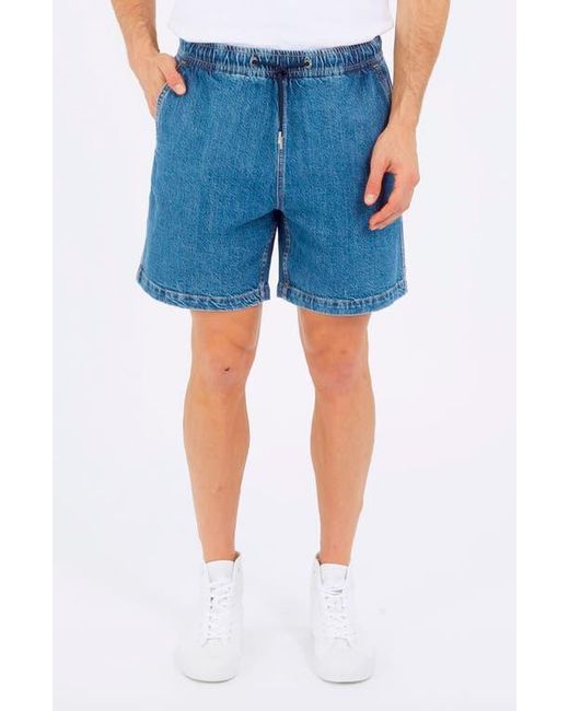 Guess Blue Drawstring Denim Shorts for men
