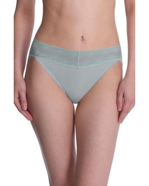 Natori Gray Bliss Perfection Lace Trim Bikini Brief 2-Pack