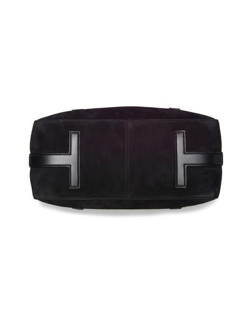 Tom Ford Blue Medium Eclipse Suede Shoulder Bag
