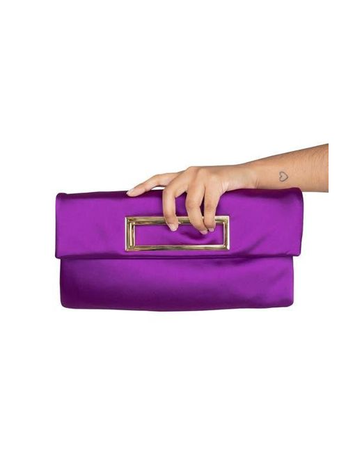 Jeffrey Campbell Purple To-Go Satin Clutch