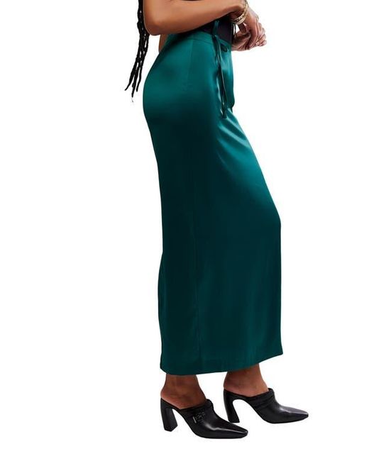 Free People Green Rosetto Column Maxi Skirt