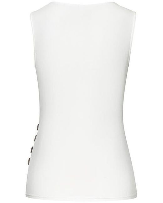 Lascana White Side Button Wrap Look Top