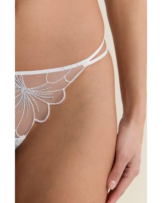 Etam White Camelia G-String