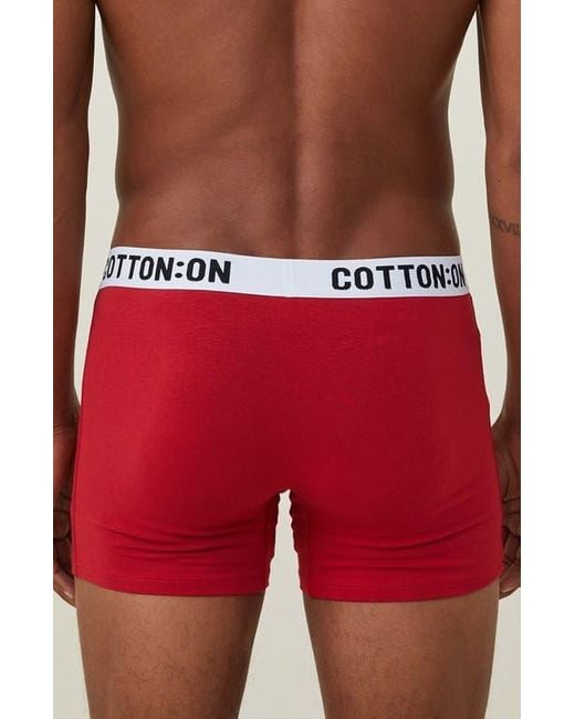 Cotton On Red Organic Cotton Trunks for men