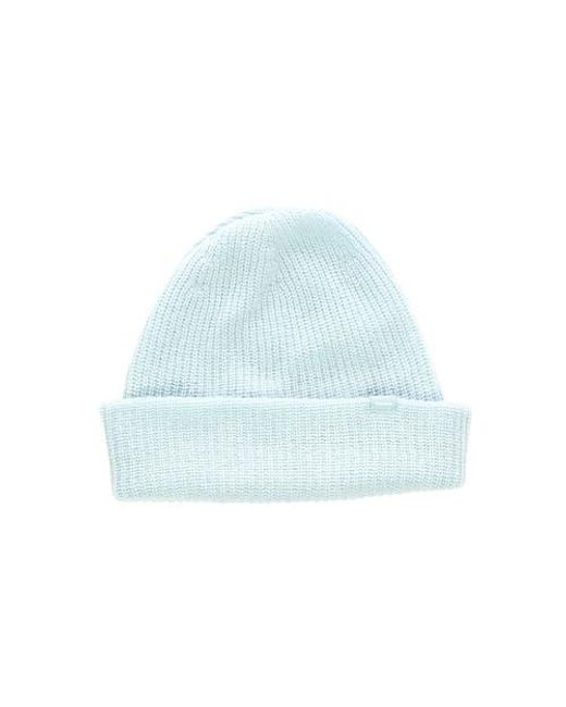 vowels Blue Solid Wool Blend Beanie for men