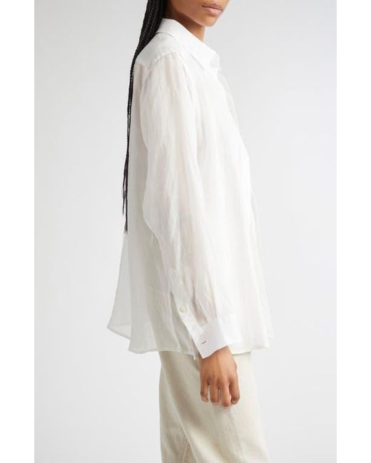 Totême  White Double Collar Button-Up Shirt