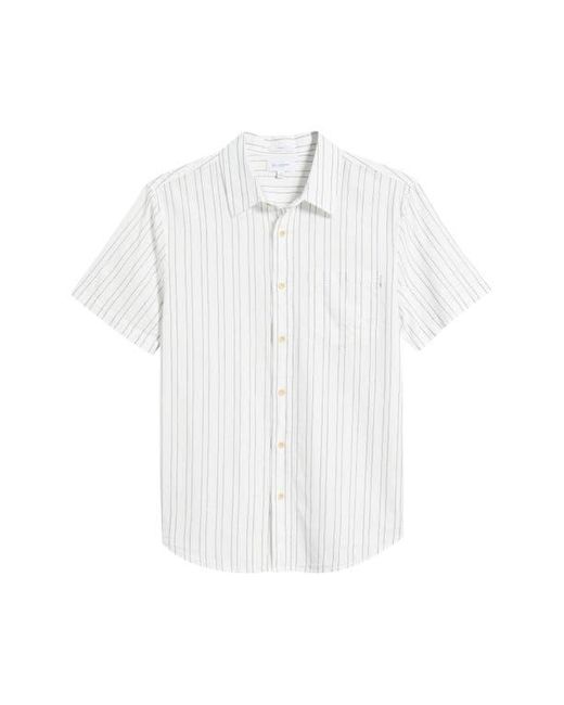 AG Jeans White Aiden Stripe Short Sleeve Button-Up Shirt for men