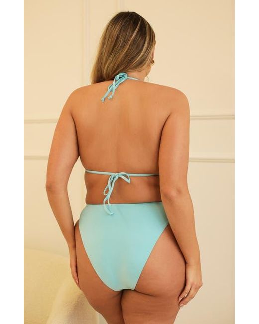 Dippin' Daisy's Blue Seashore High Waist Cheeky Bikini Bottom