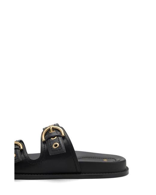 Mango Black Buckle Slide Sandal