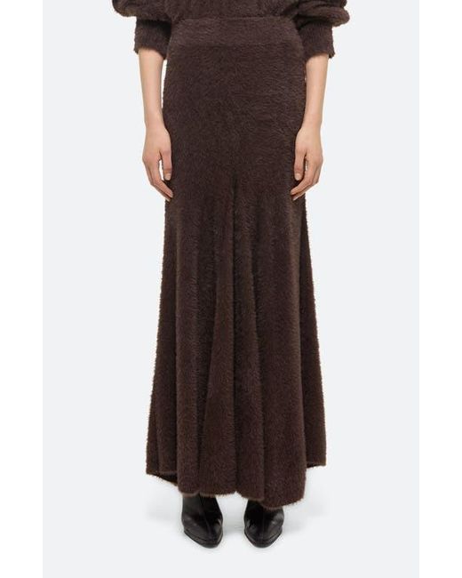 Helmut Lang Pleated Eyelash Knit Maxi in Brown Lyst