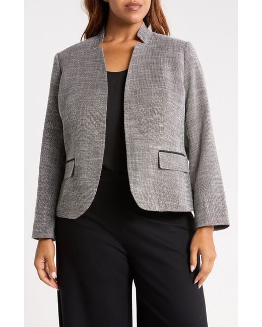 Kasper Gray Cutout Collar Blazer