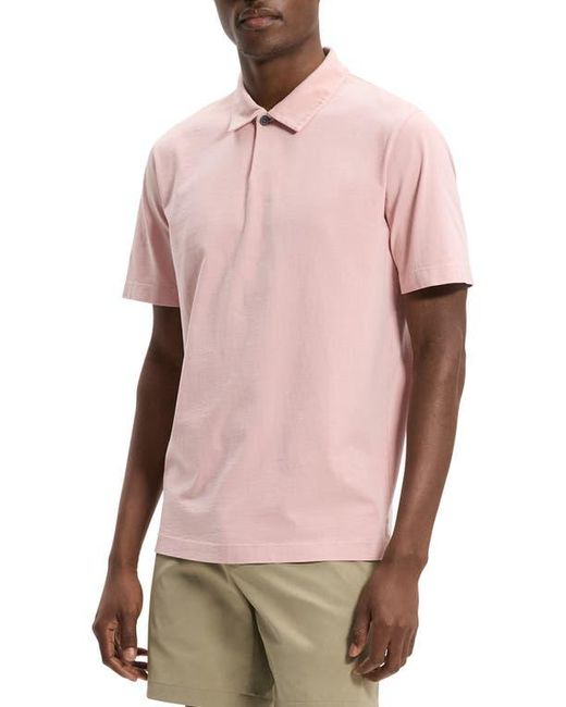 Theory Pink One Button Polo for men