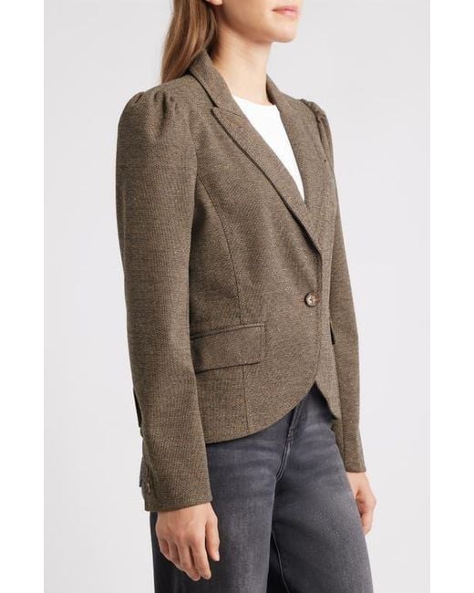Wit & Wisdom Brown Sing Puff Shoulder Blazer