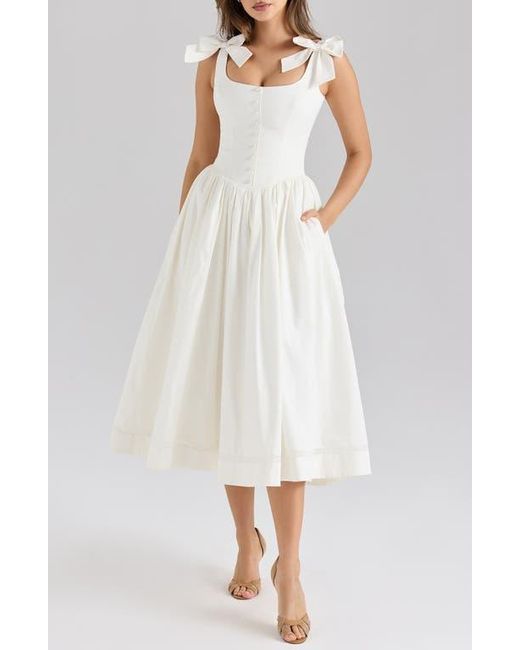 house of cb a line dress 'Mademoiselle' Black Tulle Midi Dress
