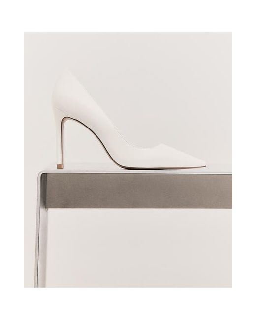 Mango White Audrey Half D'Orsay Pump