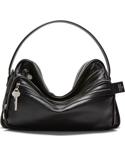 Acne Black Medium Camero Leather Shoulder Bag