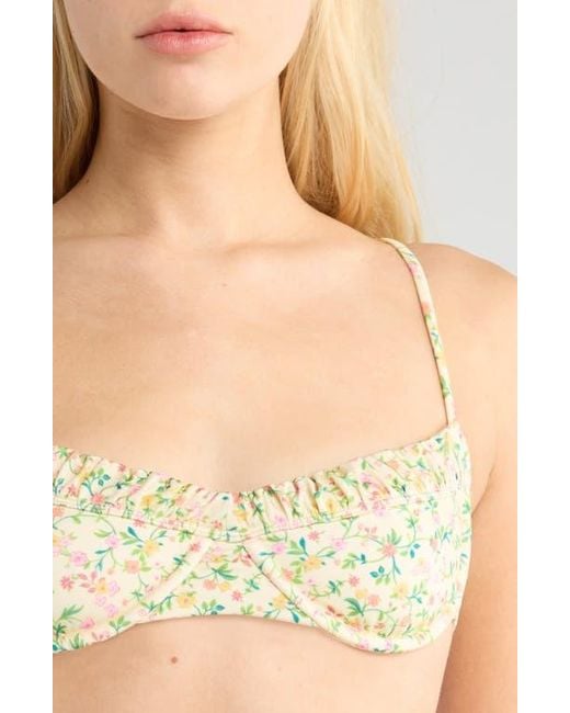 PacSun Natural Anemone Floral Bralette Bikini Top